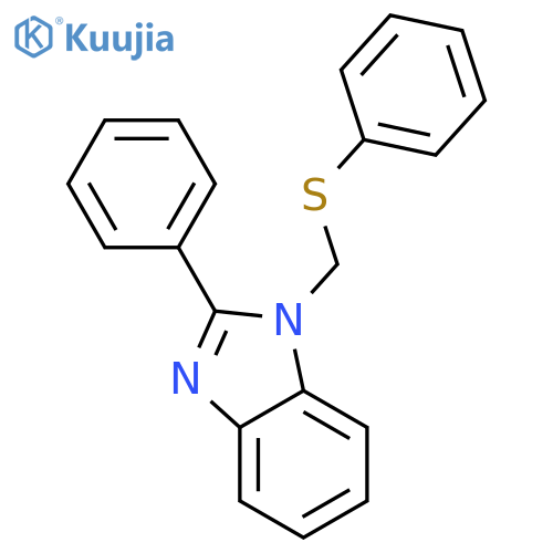 1H-Benzimidazole, 2-phenyl-1-[(phenylthio)methyl]- structure