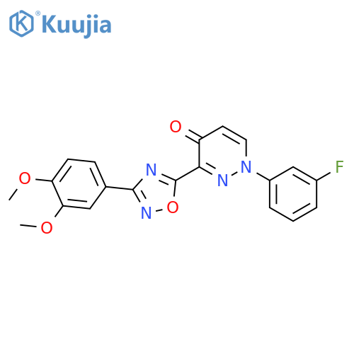 3-[3-(3,4-dimethoxyphenyl)-1,2,4-oxadiazol-5-yl]-1-(3-fluorophenyl)-1,4-dihydropyridazin-4-one structure