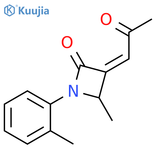 2-Azetidinone, 4-methyl-1-(2-methylphenyl)-3-(2-oxopropylidene)-, (Z)- structure