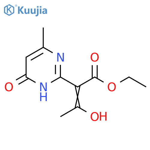 Ethyl (2E)-2-(4-hydroxy-6-methylpyrimidin-2(1H)-ylidene)-3-oxobutanoate structure