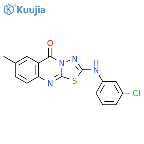2-[(3-Chlorophenyl)amino]-7-methyl-5H-1,3,4-thiadiazolo[2,3-b]quinazolin-5-one structure