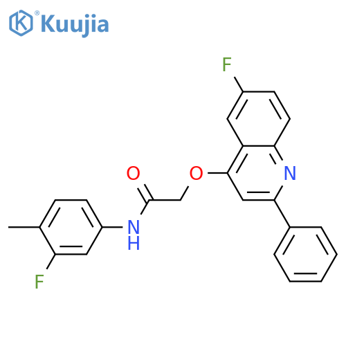 2-[(6-fluoro-2-phenylquinolin-4-yl)oxy]-N-(3-fluoro-4-methylphenyl)acetamide structure