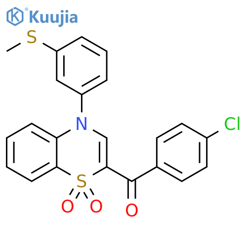 2-(4-chlorobenzoyl)-4-[3-(methylsulfanyl)phenyl]-4H-1lambda6,4-benzothiazine-1,1-dione structure