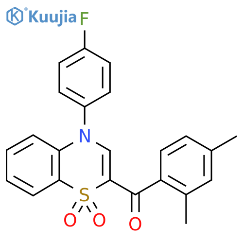 2-(2,4-dimethylbenzoyl)-4-(4-fluorophenyl)-4H-1lambda6,4-benzothiazine-1,1-dione structure