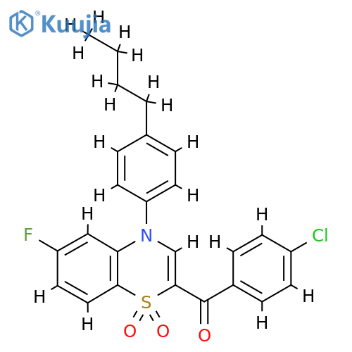4-(4-butylphenyl)-2-(4-chlorobenzoyl)-6-fluoro-4H-1lambda6,4-benzothiazine-1,1-dione structure
