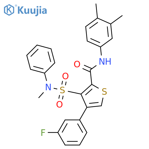 N-(3,4-dimethylphenyl)-4-(3-fluorophenyl)-3-[methyl(phenyl)sulfamoyl]thiophene-2-carboxamide structure