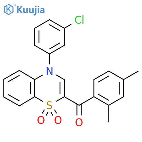 4-(3-chlorophenyl)-2-(2,4-dimethylbenzoyl)-4H-1lambda6,4-benzothiazine-1,1-dione structure