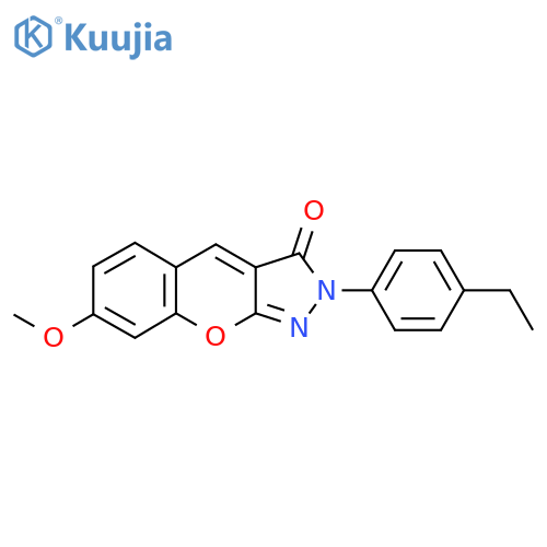 2-(4-ethylphenyl)-7-methoxy-2H,3H-chromeno[2,3-c]pyrazol-3-one structure