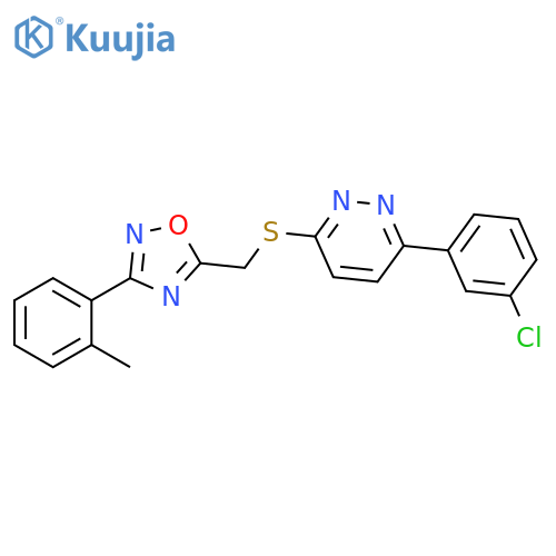 3-(3-chlorophenyl)-6-({[3-(2-methylphenyl)-1,2,4-oxadiazol-5-yl]methyl}sulfanyl)pyridazine structure