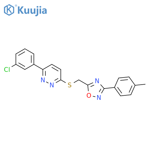 3-(3-chlorophenyl)-6-({[3-(4-methylphenyl)-1,2,4-oxadiazol-5-yl]methyl}sulfanyl)pyridazine structure