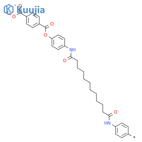 Poly[oxycarbonyl-1,4-phenylenecarbonyloxy-1,4-phenyleneimino(1,12-dioxo-1,12-dodecanediyl)imino-1,4-phenylene] structure