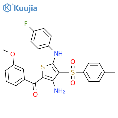 N2-(4-fluorophenyl)-5-(3-methoxybenzoyl)-3-(4-methylbenzenesulfonyl)thiophene-2,4-diamine structure