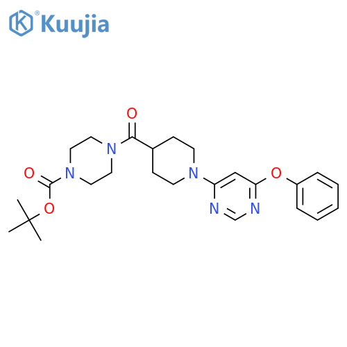 tert-butyl 4-[1-(6-phenoxypyrimidin-4-yl)piperidine-4-carbonyl]piperazine-1-carboxylate structure