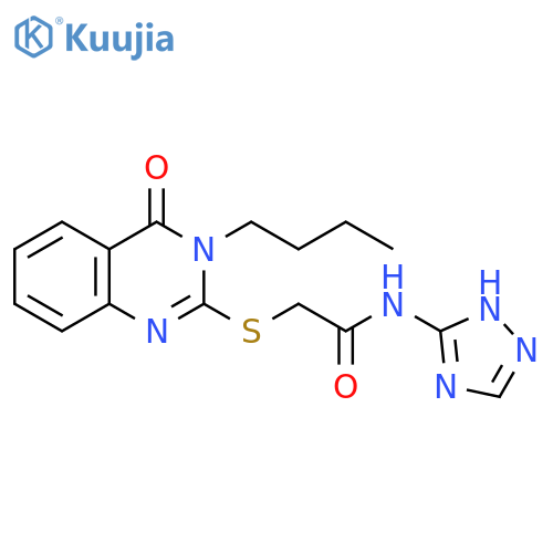 2-[(3-butyl-4-oxo-3,4-dihydroquinazolin-2-yl)sulfanyl]-N-(4H-1,2,4-triazol-3-yl)acetamide structure