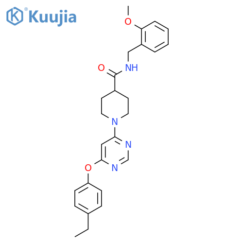 1-6-(4-ethylphenoxy)pyrimidin-4-yl-N-(2-methoxyphenyl)methylpiperidine-4-carboxamide structure