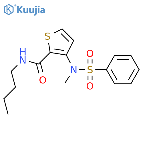 N-butyl-3-(N-methylbenzenesulfonamido)thiophene-2-carboxamide structure
