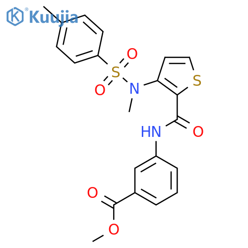 methyl 3-[3-(N-methyl4-methylbenzenesulfonamido)thiophene-2-amido]benzoate structure