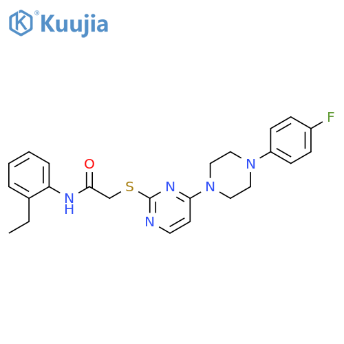 N-(2-ethylphenyl)-2-({4-[4-(4-fluorophenyl)piperazin-1-yl]pyrimidin-2-yl}sulfanyl)acetamide structure