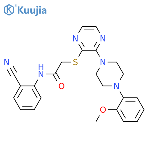 N-(2-cyanophenyl)-2-({3-[4-(2-methoxyphenyl)piperazin-1-yl]pyrazin-2-yl}sulfanyl)acetamide structure