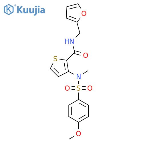 N-[(furan-2-yl)methyl]-3-(N-methyl4-methoxybenzenesulfonamido)thiophene-2-carboxamide structure