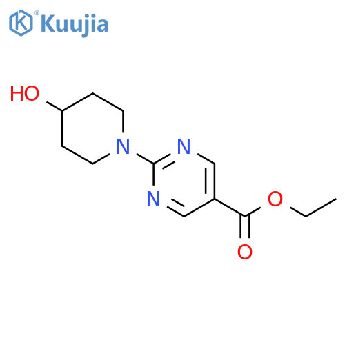 Ethyl 2-(4-hydroxypiperidin-1-yl)pyrimidine-5-carboxylate structure