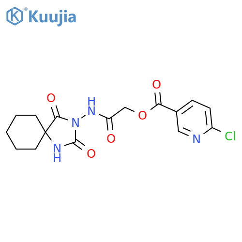 ({2,4-Dioxo-1,3-diazaspiro[4.5]decan-3-yl}carbamoyl)methyl 6-chloropyridine-3-carboxylate structure