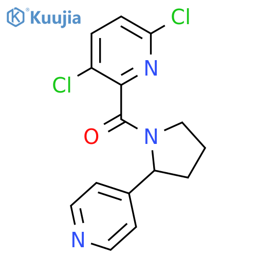 3,6-Dichloro-2-[2-(pyridin-4-yl)pyrrolidine-1-carbonyl]pyridine structure