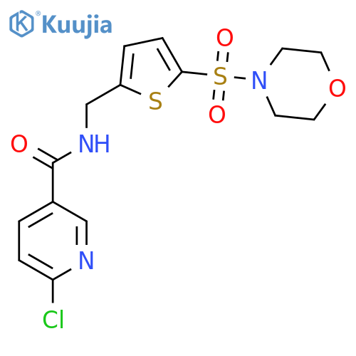 6-chloro-N-{[5-(morpholine-4-sulfonyl)thiophen-2-yl]methyl}pyridine-3-carboxamide structure