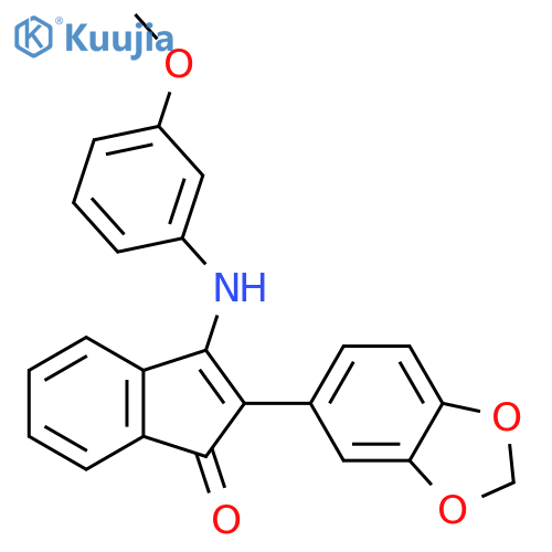 2-(1,3-benzodioxol-5-yl)-3-(3-methoxyanilino)inden-1-one structure