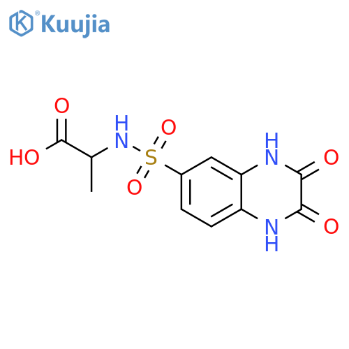 2-(2,3-dioxo-1,2,3,4-tetrahydroquinoxaline-6-sulfonamido)propanoic acid structure