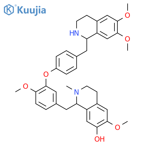 7-Isoquinolinol,1,2,3,4-tetrahydro-6-methoxy-1-[[4-methoxy-3-[4-[[(1R)-1,2,3,4-tetrahydro-6,7-dimethoxy-1-isoquinolinyl]methyl]phenoxy]phenyl]methyl]-2-methyl-,(1R)- structure