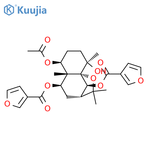 3-Furancarboxylic acid,(3R,5S,5aS,6S,9S,9aS,10R)-6-(acetyloxy)octahydro-9-hydroxy-2,2,5a,9-trimethyl-2H-3,9a-methano-1-benzoxepin-5,10-diylester (9CI) structure