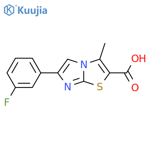 6-(3-fluorophenyl)-3-methylimidazo[2,1-b][1,3]thiazole-2-carboxylic acid structure