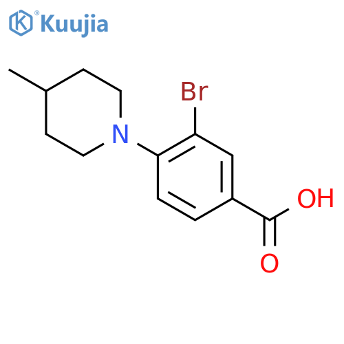 3-Bromo-4-(4-methylpiperidin-1-yl)benzoic acid structure