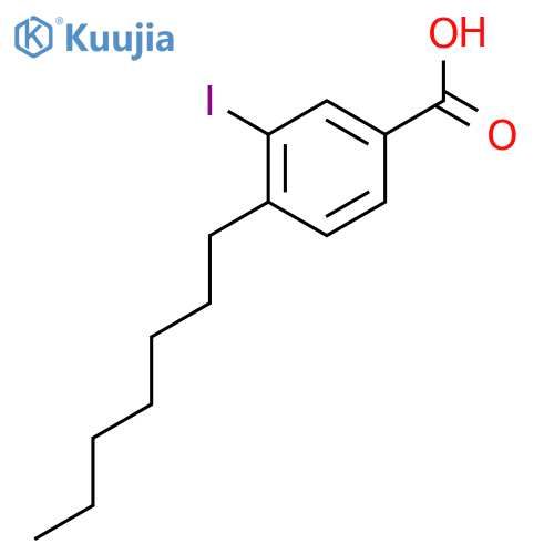 4-Heptyl-3-iodobenzoic acid structure