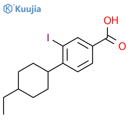 4-(4-Ethylcyclohexyl)-3-iodobenzoic acid structure