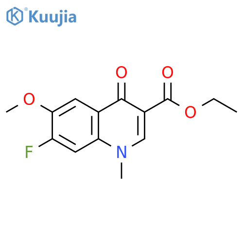 ethyl 7-fluoro-6-methoxy-1-methyl-4-oxo-1,4-dihydroquinoline-3-carboxylate structure
