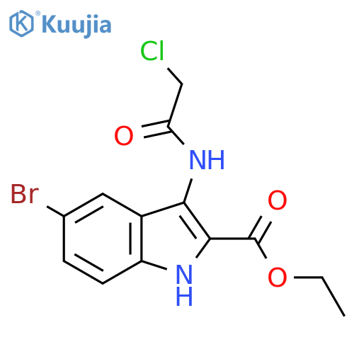 Ethyl 5-bromo-3-(chloroacetyl)amino-1H-indole-2-carboxylate structure