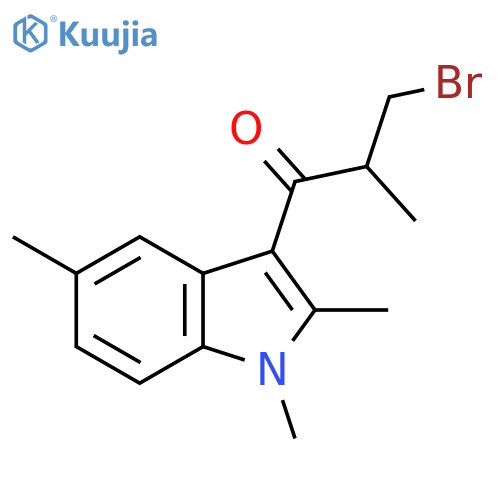 3-Bromo-2-methyl-1-(1,2,5-trimethyl-1H-indol-3-yl)propan-1-one structure