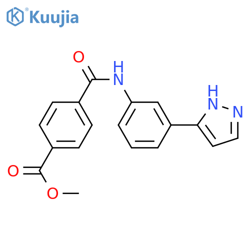 methyl 4-{3-(1H-pyrazol-3-yl)phenylcarbamoyl}benzoate structure
