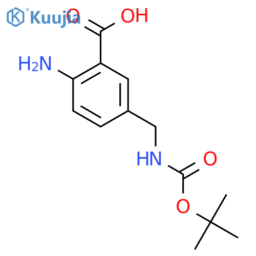 2-amino-5-({(tert-butoxy)carbonylamino}methyl)benzoic acid structure
