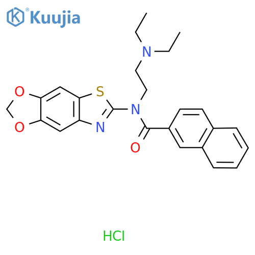 N-[2-(diethylamino)ethyl]-N-{4,6-dioxa-10-thia-12-azatricyclo[7.3.0.0,]dodeca-1,3(7),8,11-tetraen-11-yl}naphthalene-2-carboxamide hydrochloride structure