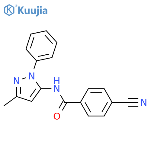 4-cyano-N-(3-methyl-1-phenyl-1H-pyrazol-5-yl)benzamide structure