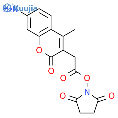 7-Amino-4-methyl-3-coumarinacetic acid N-succinimidyl ester structure