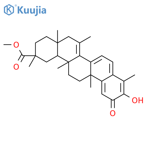 24,25,26,27-Tetranoroleana-1(10),3,5,7,14-pentaen-29-oicacid, 3-hydroxy-9,13,15-trimethyl-2-oxo-, methyl ester, (9b,13a,20a)- (9CI) structure