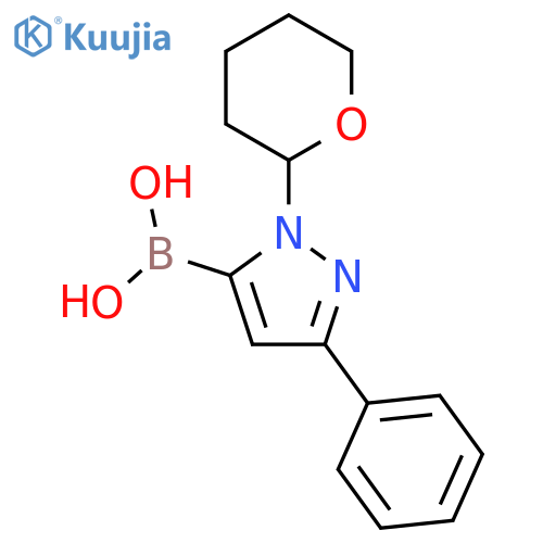 [1-(oxan-2-yl)-3-phenyl-1H-pyrazol-5-yl]boronic acid structure