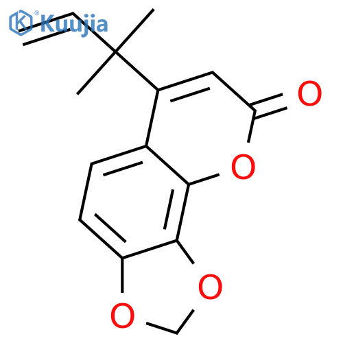 8H-1,3-Dioxolo[4,5-h][1]benzopyran-8-one,6-(1,1-dimethyl-2-propen-1-yl)- structure