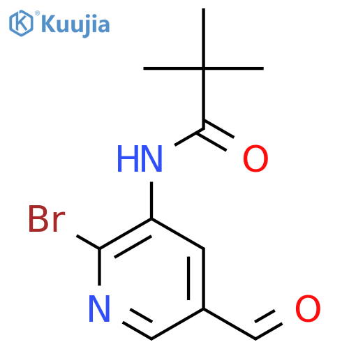 N-(2-Bromo-5-formylpyridin-3-yl)pivalamide structure