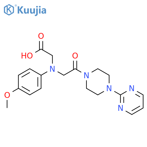 {(4-Methoxyphenyl)[2-oxo-2-(4-pyrimidin-2-ylpiperazin-1-yl)ethyl]amino}acetic acid structure