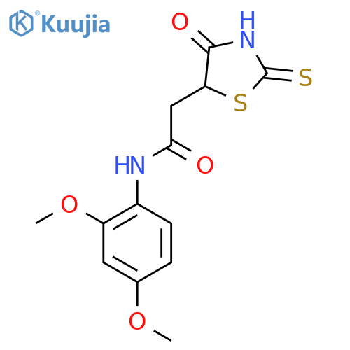 N-(2,4-Dimethoxyphenyl)-2-(2-mercapto-4-oxo-4,5-dihydro-1,3-thiazol-5-yl)acetamide structure